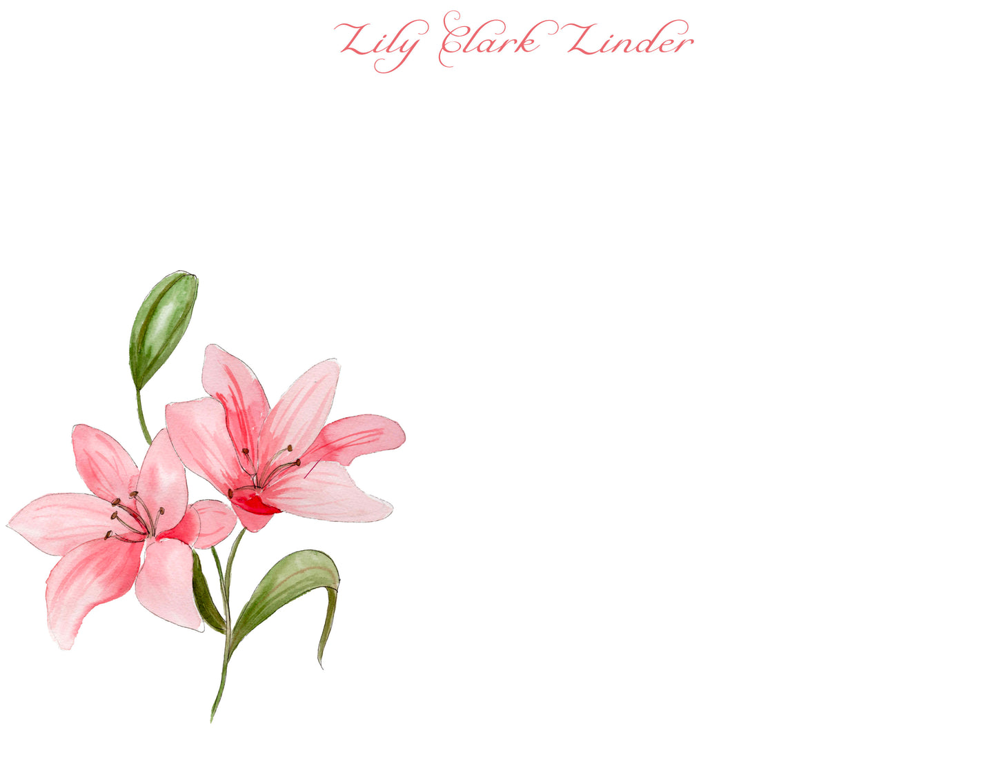 Pink Lily Notecard Set