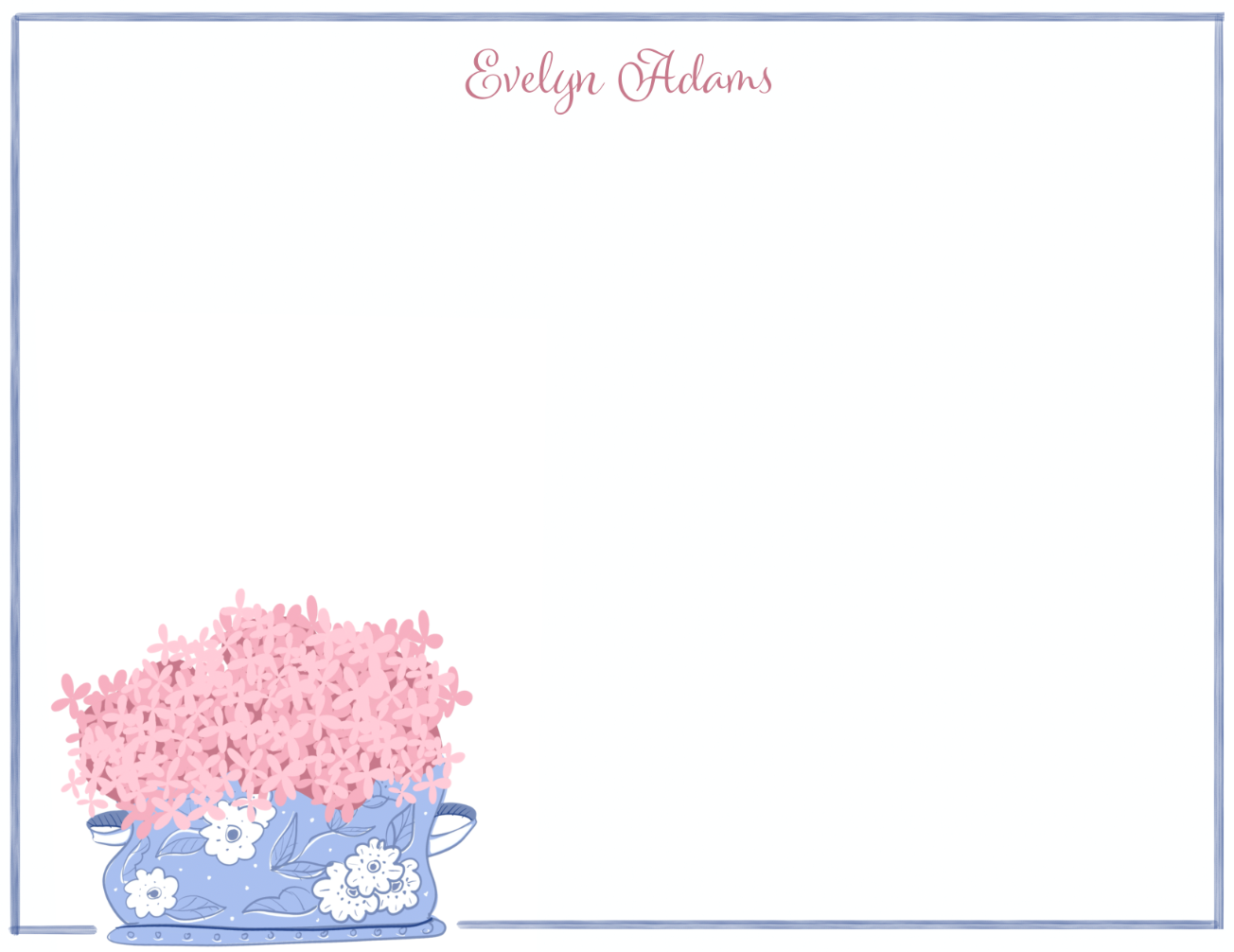 Pink Hydrangeas Notecard Set
