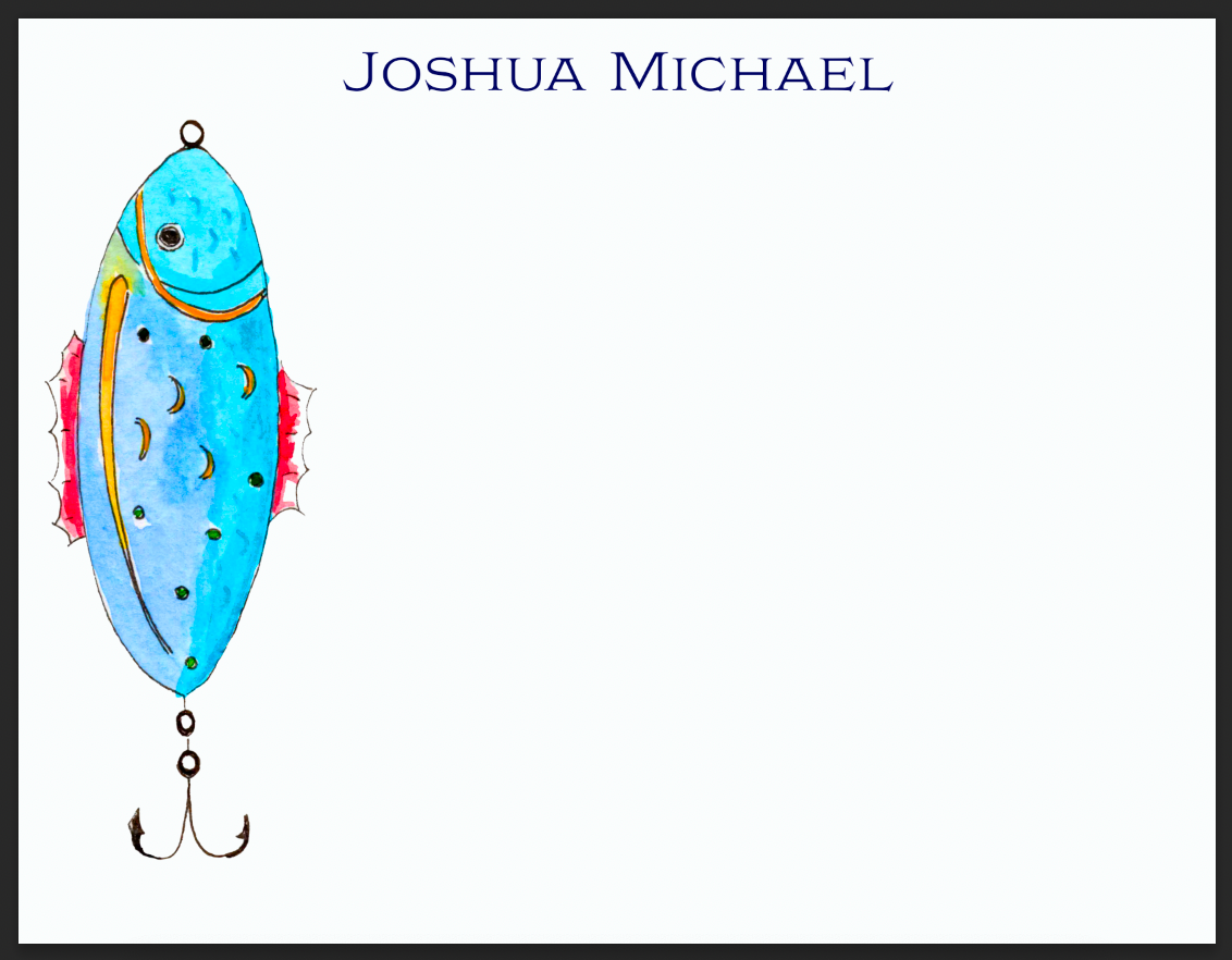 Fishing Lure Personalized Notecards