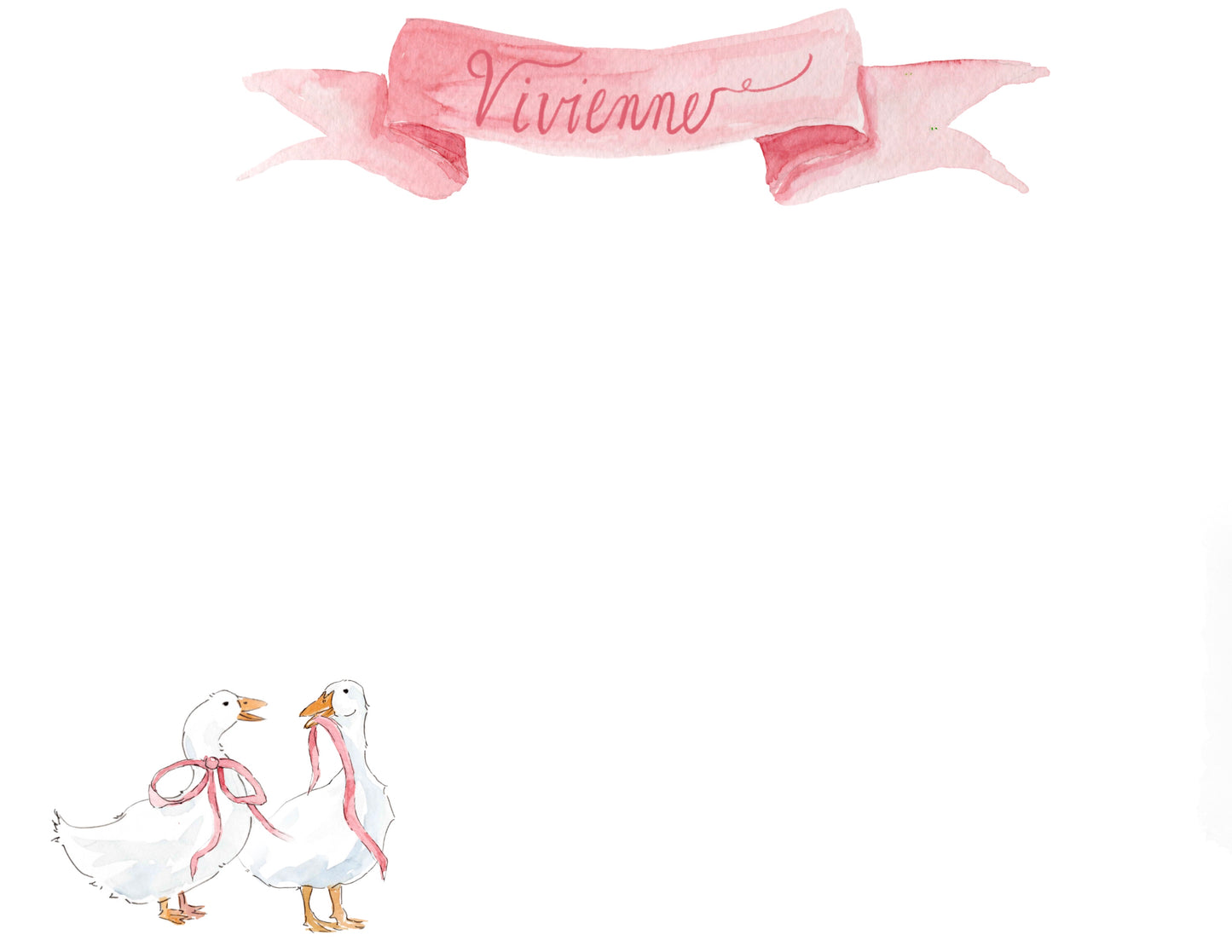 Baby Girl Personalized Notecards