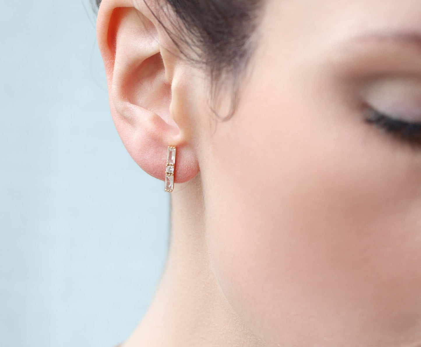 Silk Purse, Sow's Ear - Classic Art Deco Baguette Stud Earrings