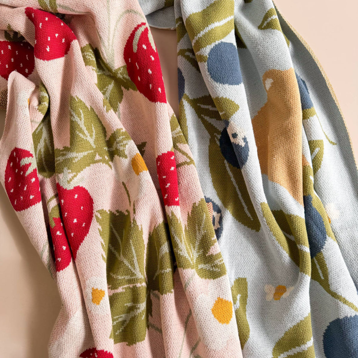 The Blueberry Hill - Blanket Strawberry Bunny Organic Baby Decor Summer Gift