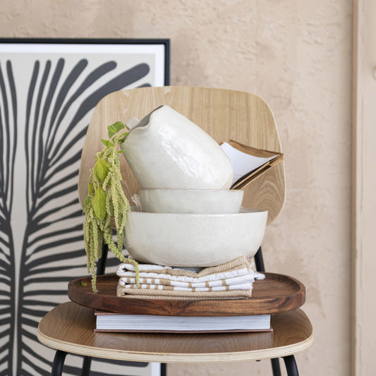 Stoneware Footed Bowl Large