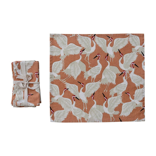 Cotton Crane Napkins, set of 4