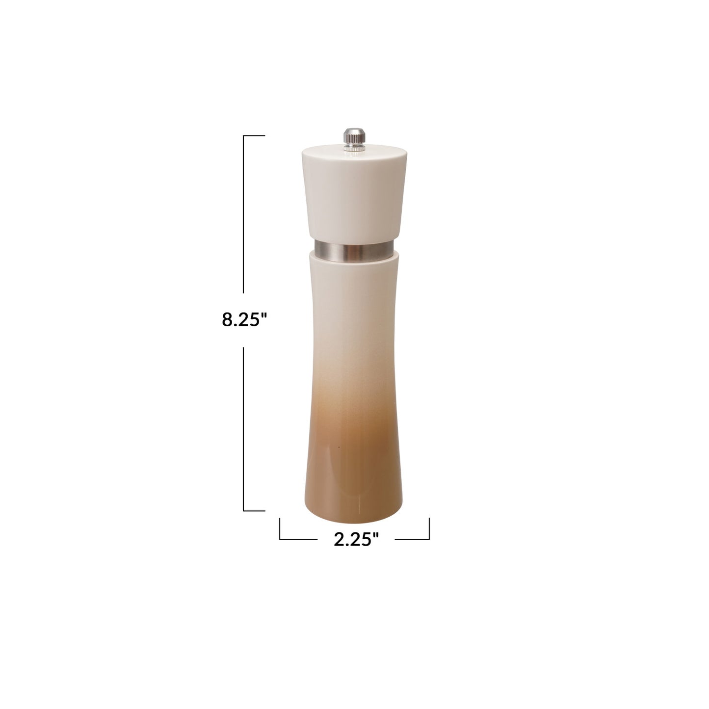 Rubberwood Salt/Pepper Mill, Cream & Tan