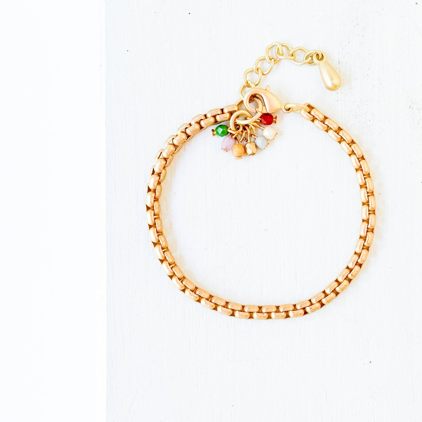 Nest Pretty Things - Adjustable Thick Gold Chain Bracelet With Tiny Bead Cluster