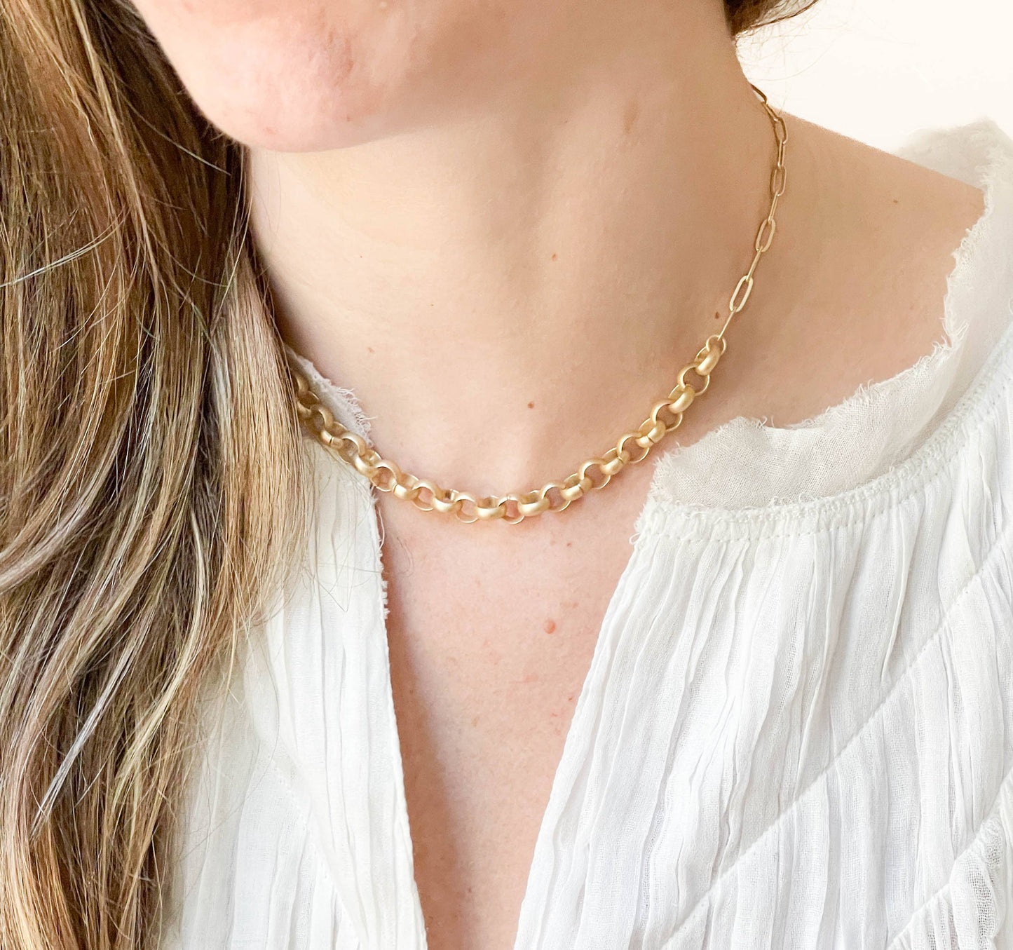 Nest Pretty Things - Two Style Gold Paperclip and Rolo and Necklace