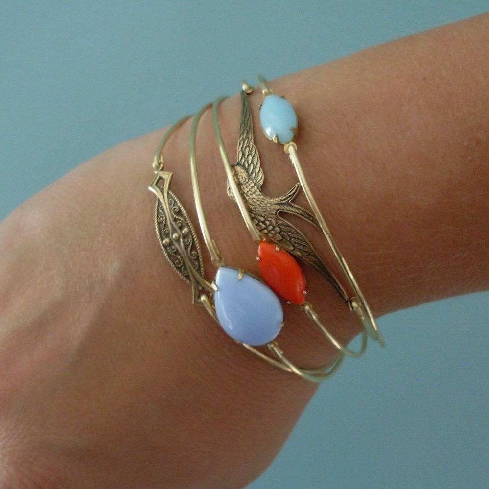 Frosted Willow - Free as a Bird Stacking Bangle Bracelet Set