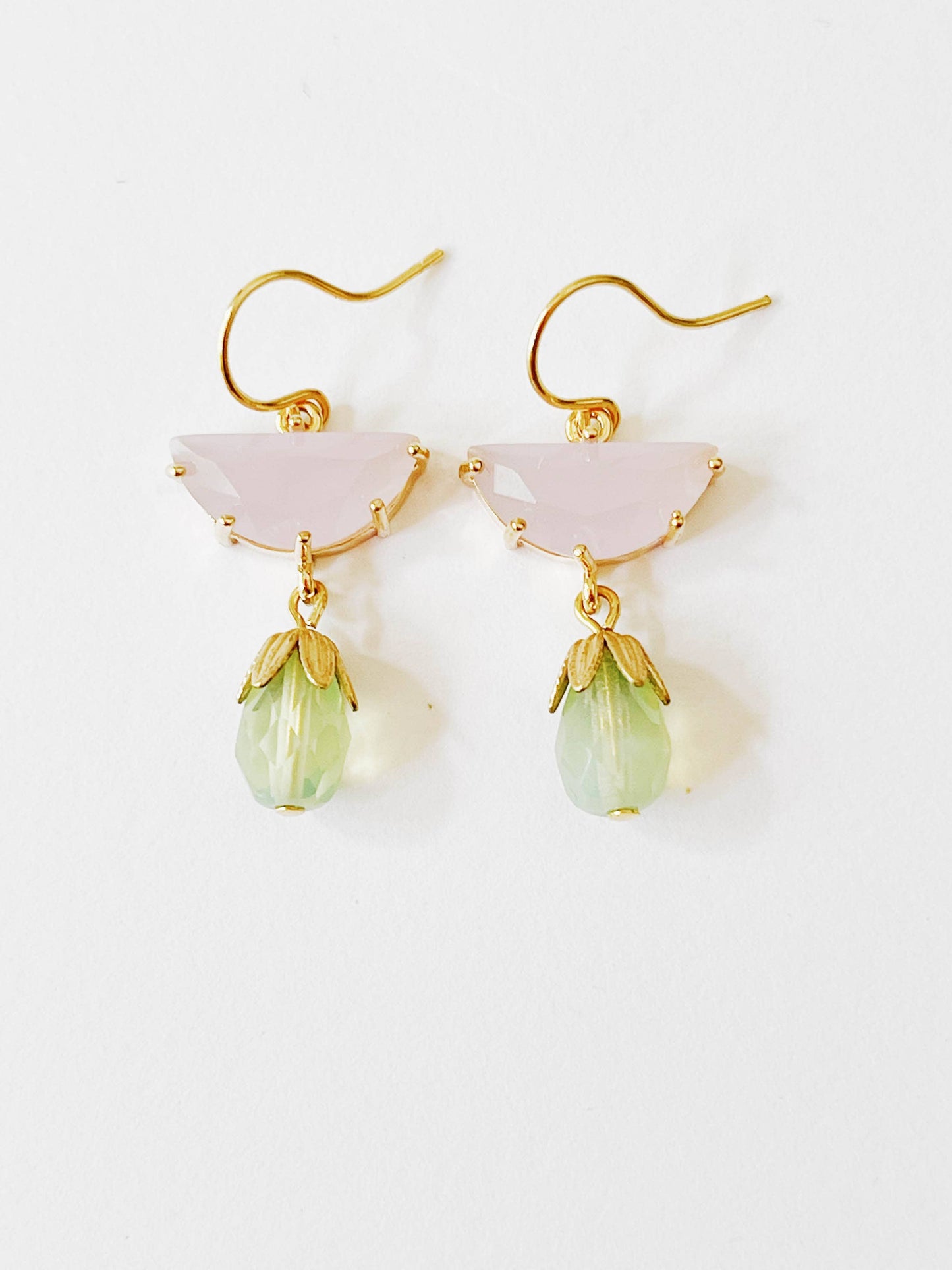 Nest Pretty Things - Small Half Moon Glass Dangle Earrings