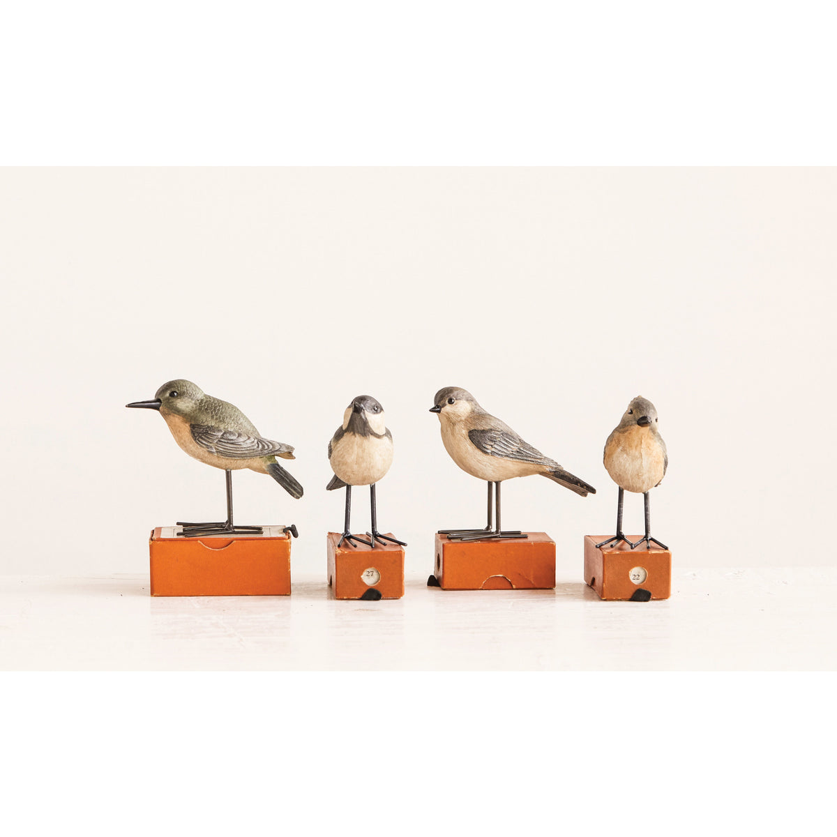 Resin Bird with Metal Feet