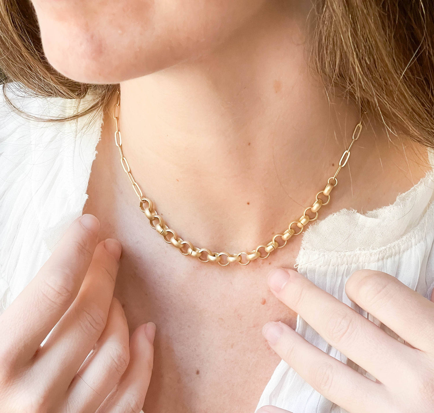 Nest Pretty Things - Two Style Gold Paperclip and Rolo and Necklace