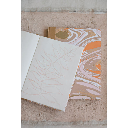 Handmade Marbled Blank Journal