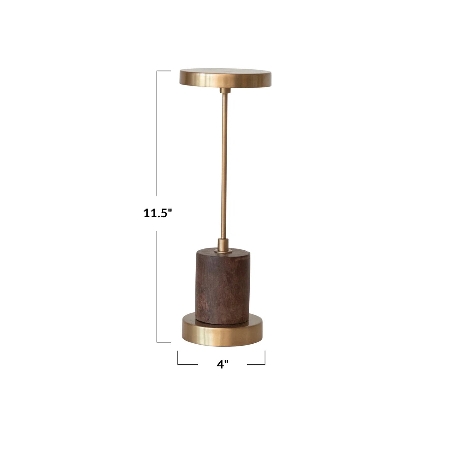 Metal & Mango Wood Touch Lamp