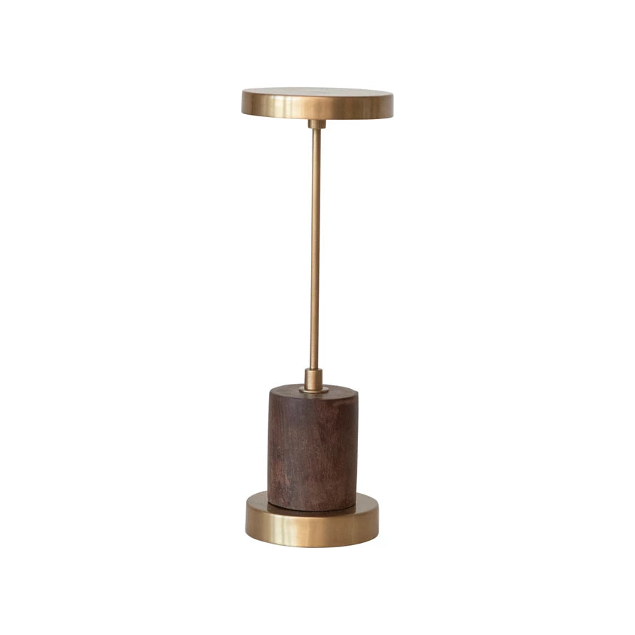 Metal & Mango Wood Touch Lamp
