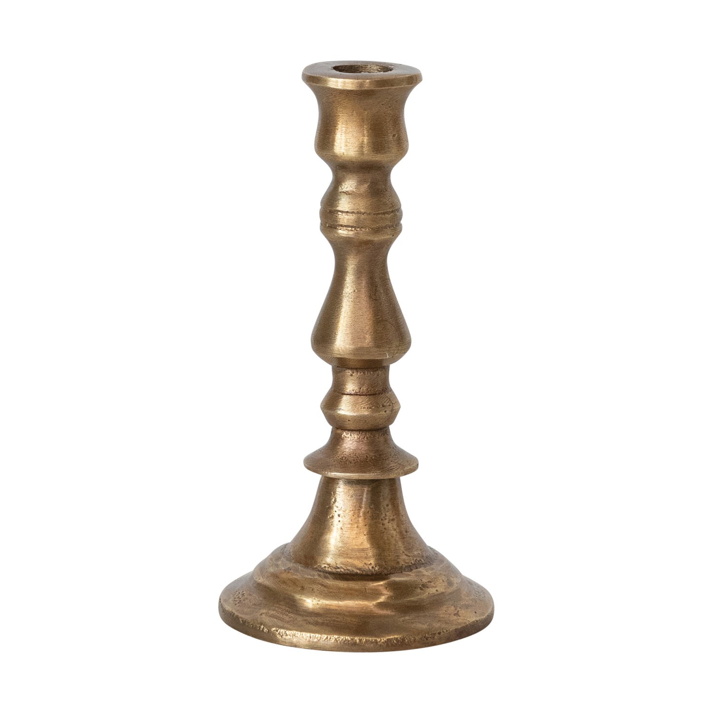 Cast Aluminum Taper Holder Med, Antique Brass Finish (Holds 1/2" Taper)