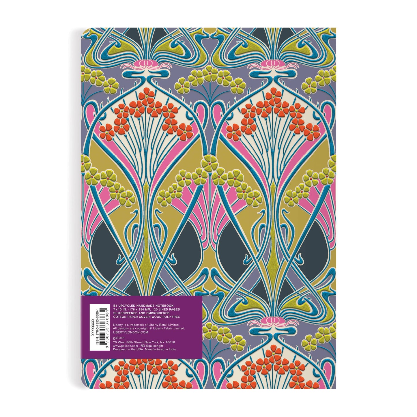 Chronicle Books - Liberty Ianthe Lichen B5 Handmade Embroidered Journal