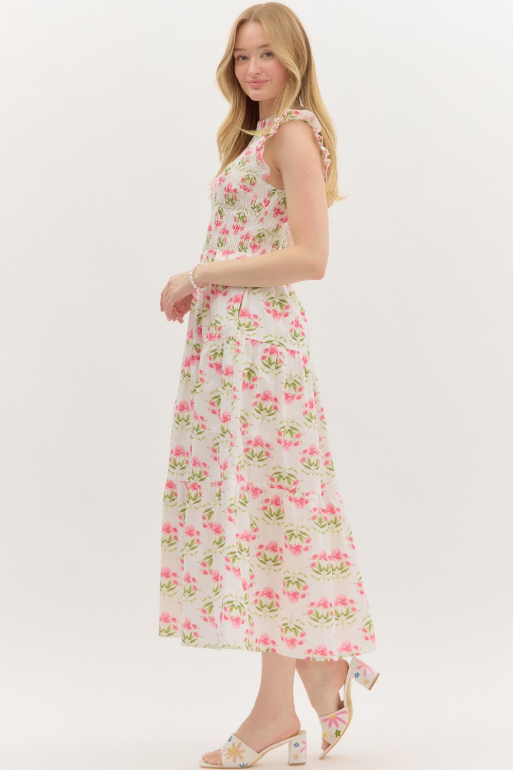 Lamar Pink Floral Dress