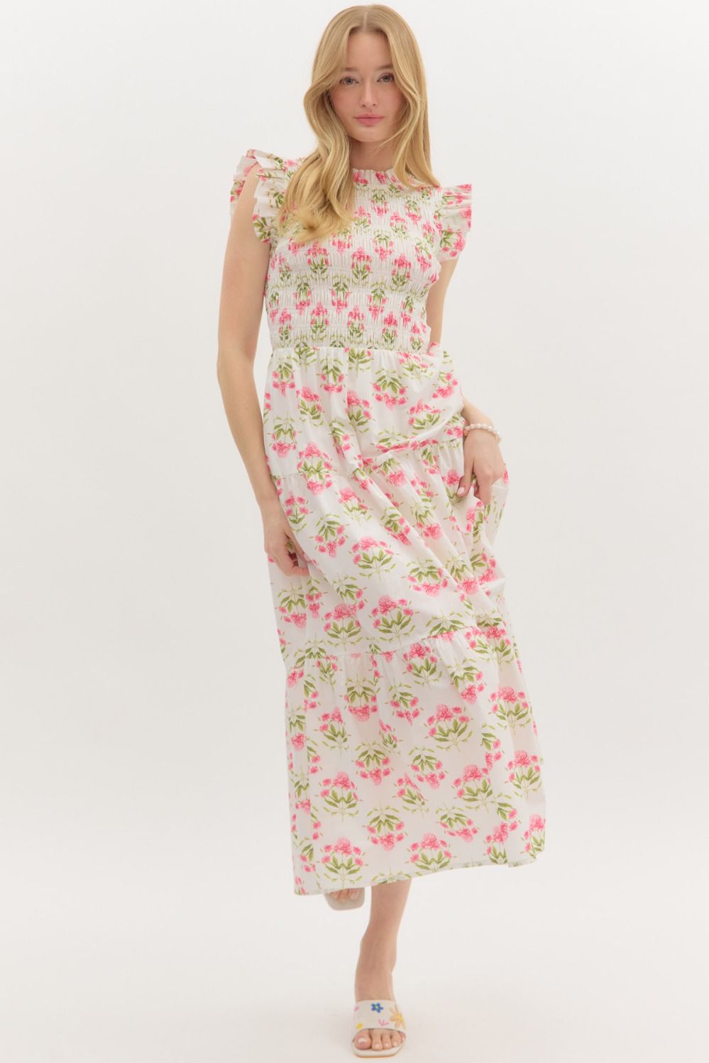 Lamar Pink Floral Dress