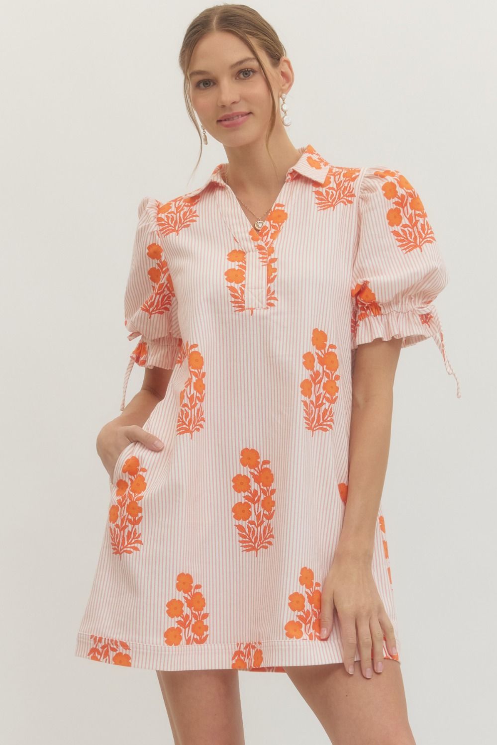 Sadie Floral Puff-sleeve Mini Dress