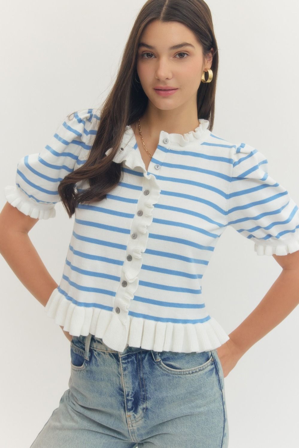 Allie Short-sleeve Knit Cardigan