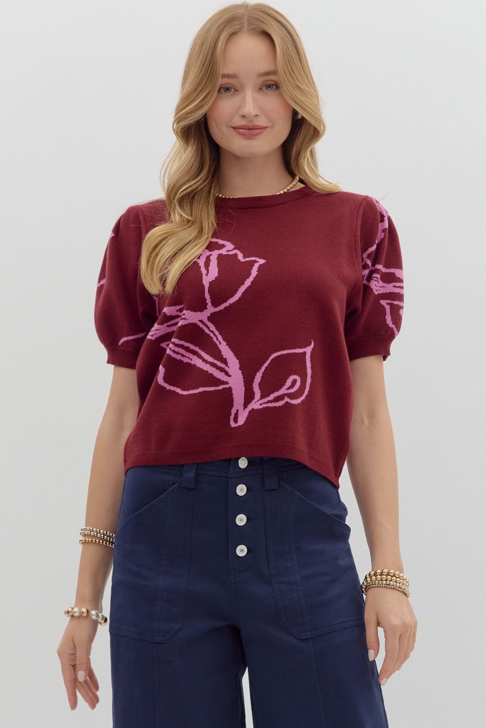 Adeline Burgundy Sweater