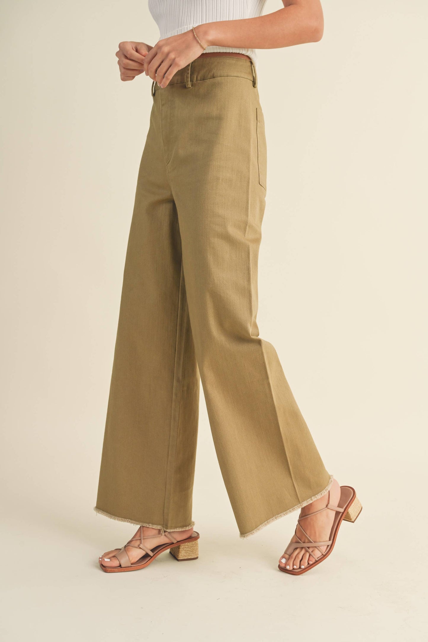 STRETCHED COTTON COLOR PANTS:S