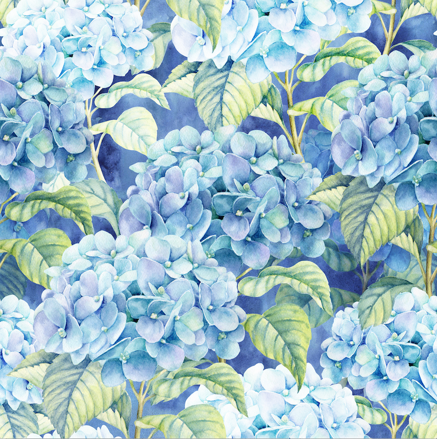 European Excellency - Blue Hydrangea Napkins - Floral Paper Napkins: Lunch
