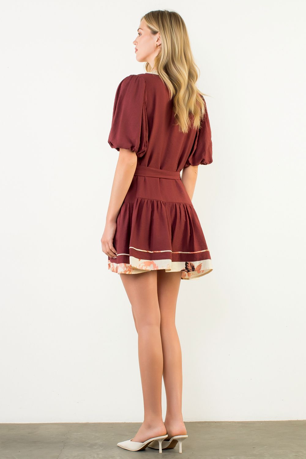 Leilah Maroon Appliqué Dress