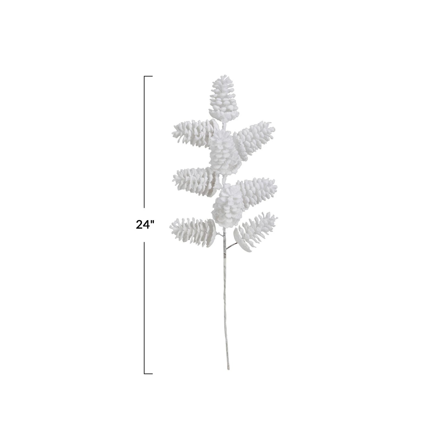 Set of 3 - Flocked Faux Pinecone Pick