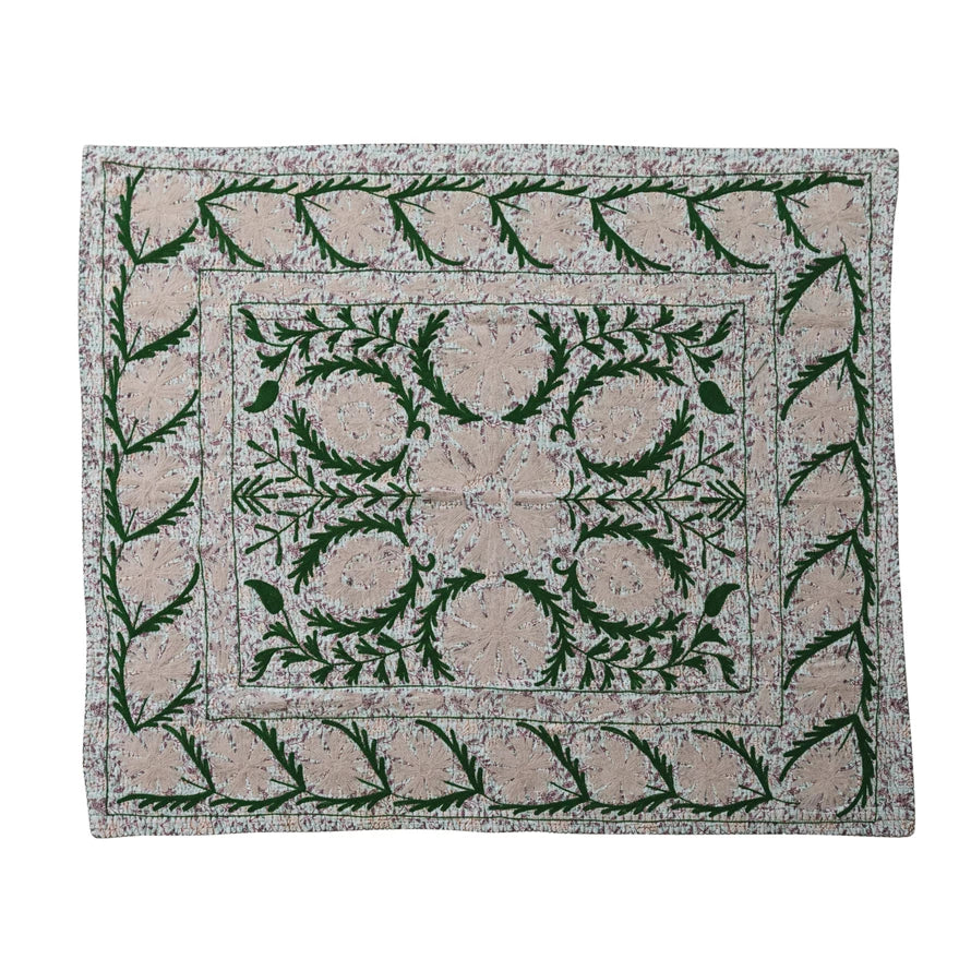 Voile Printed Throw with Suzani Pattern