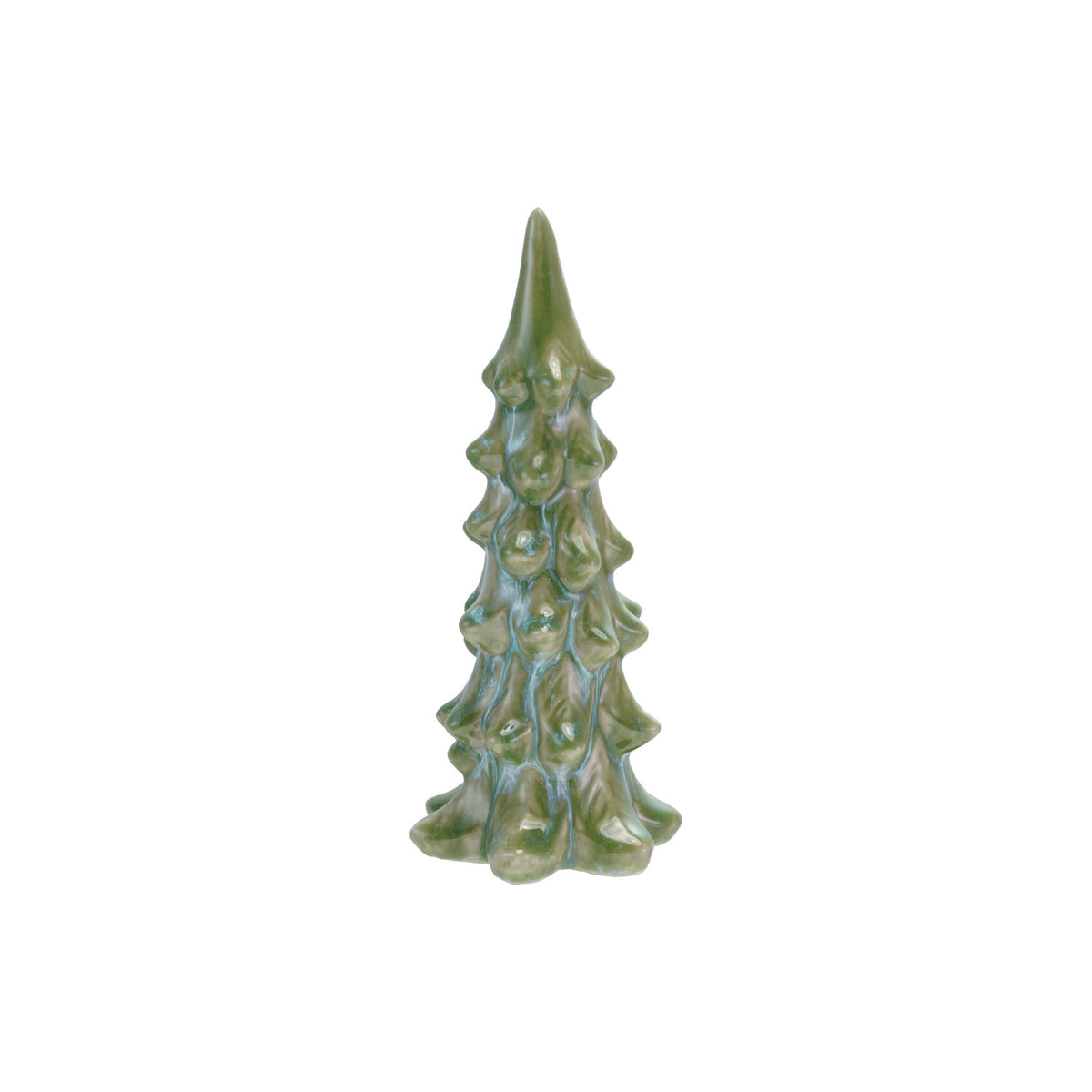 Stoneware Tree, Reactive Glaze, Blue & Green