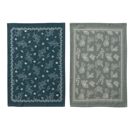 Tea Towels with Pine Bough Pattern