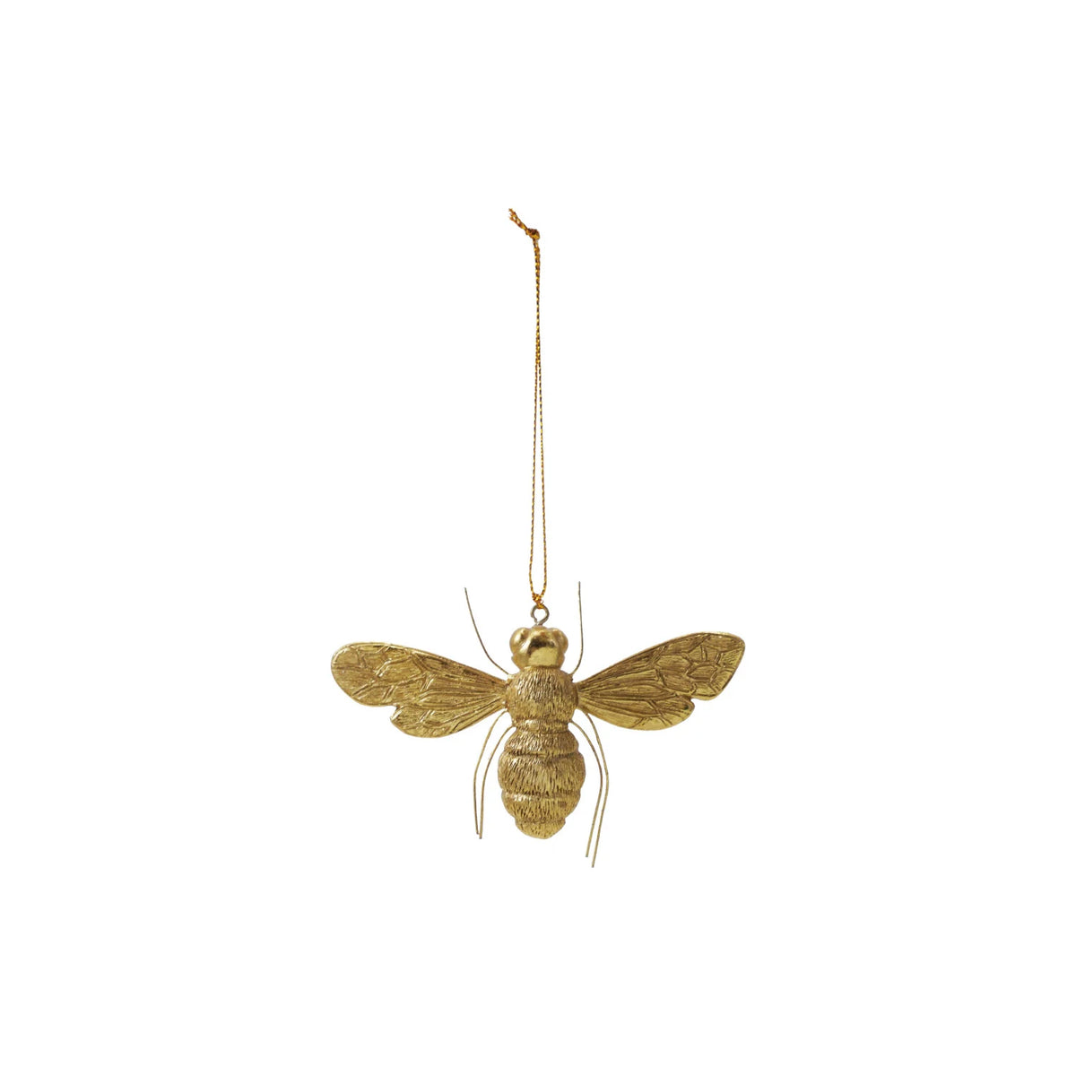 Bee Ornament with Wire Legs, Gold Finish