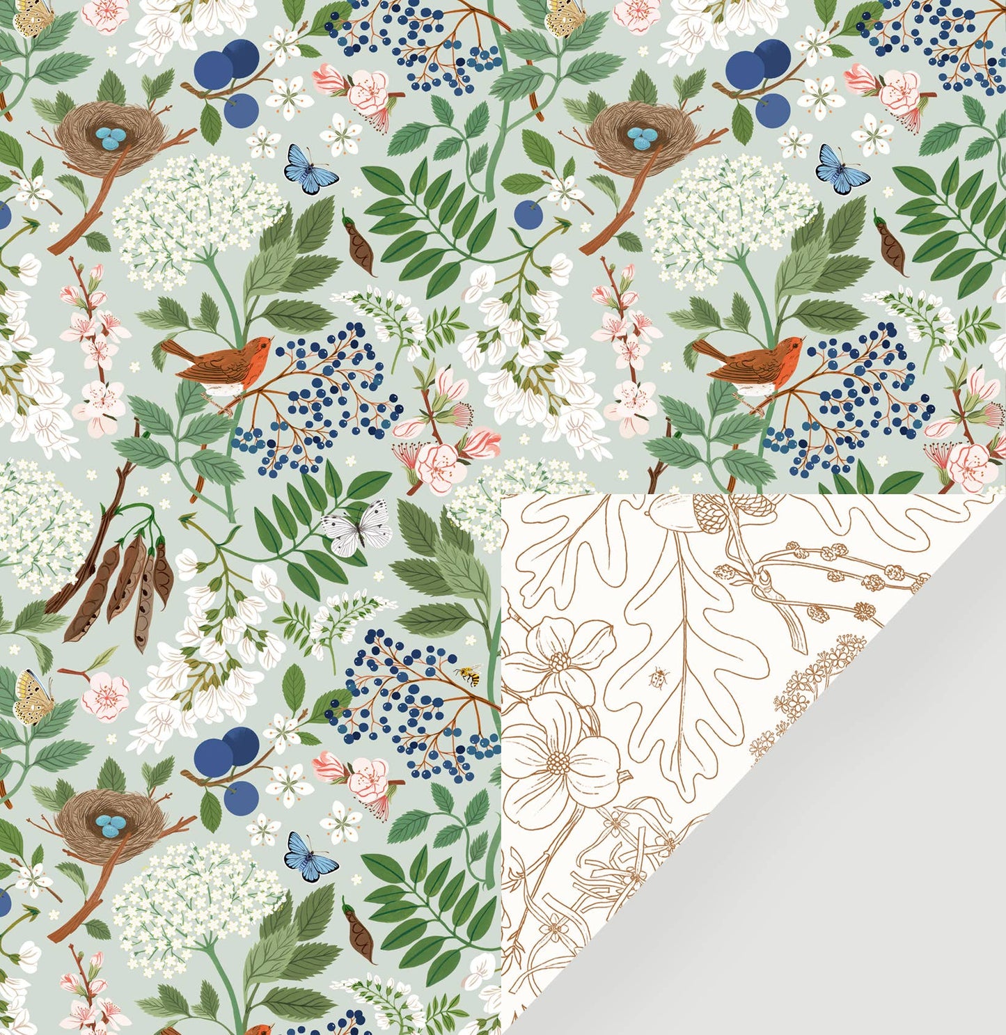 FLOWERING TREES | Double Sided Wrapping Paper
