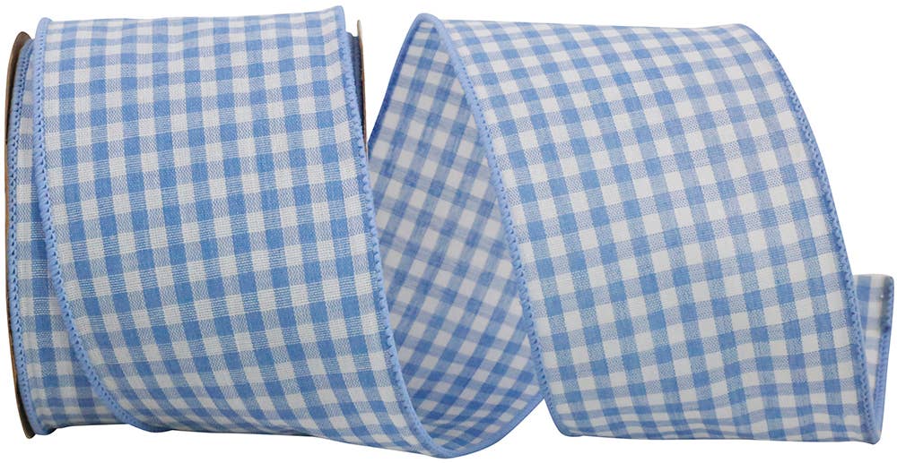 Gingham Check Wired Edge, Light Blue