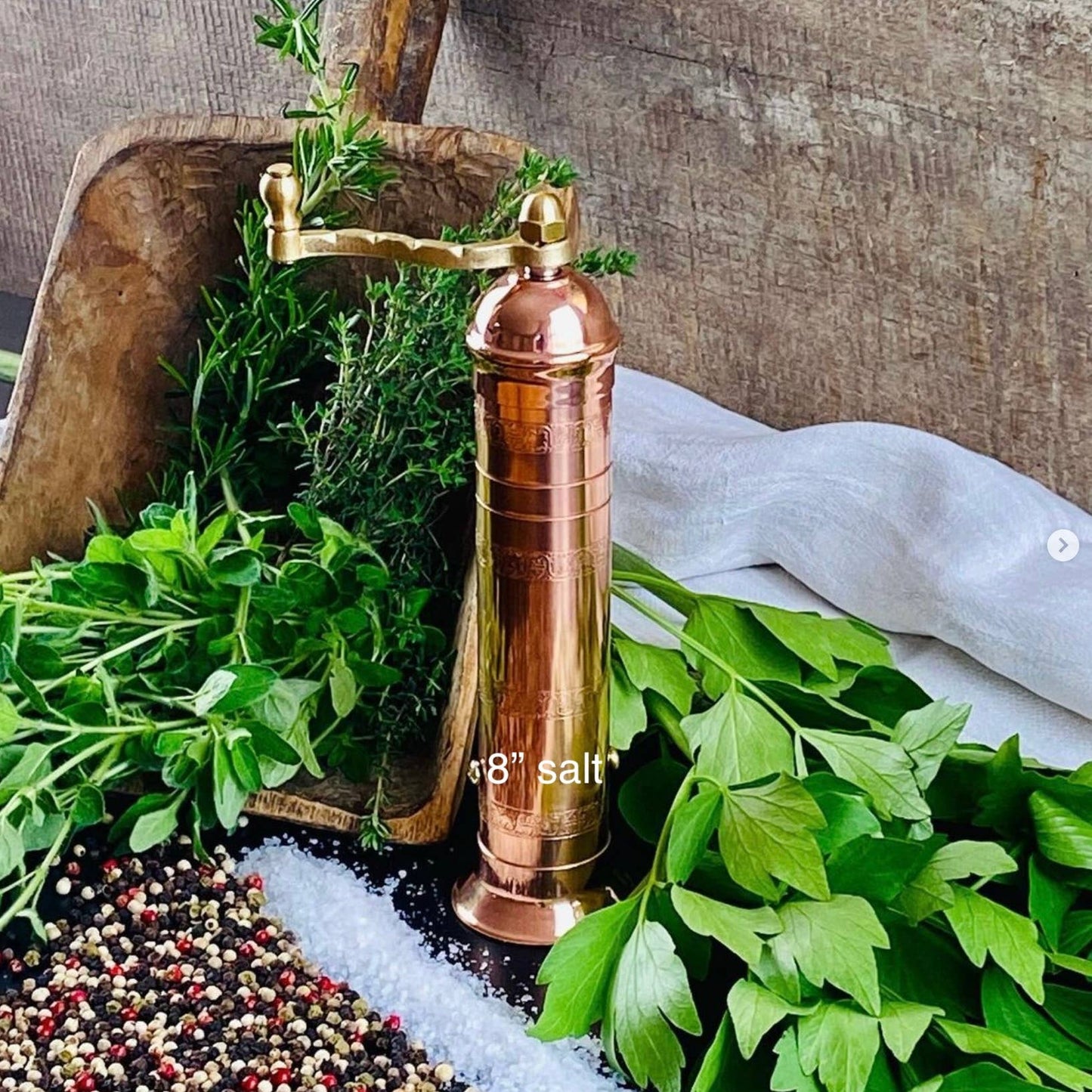 Rune-Jakobsen Design - High-sell through: 'Copper Mill' - 8" salt grinder
