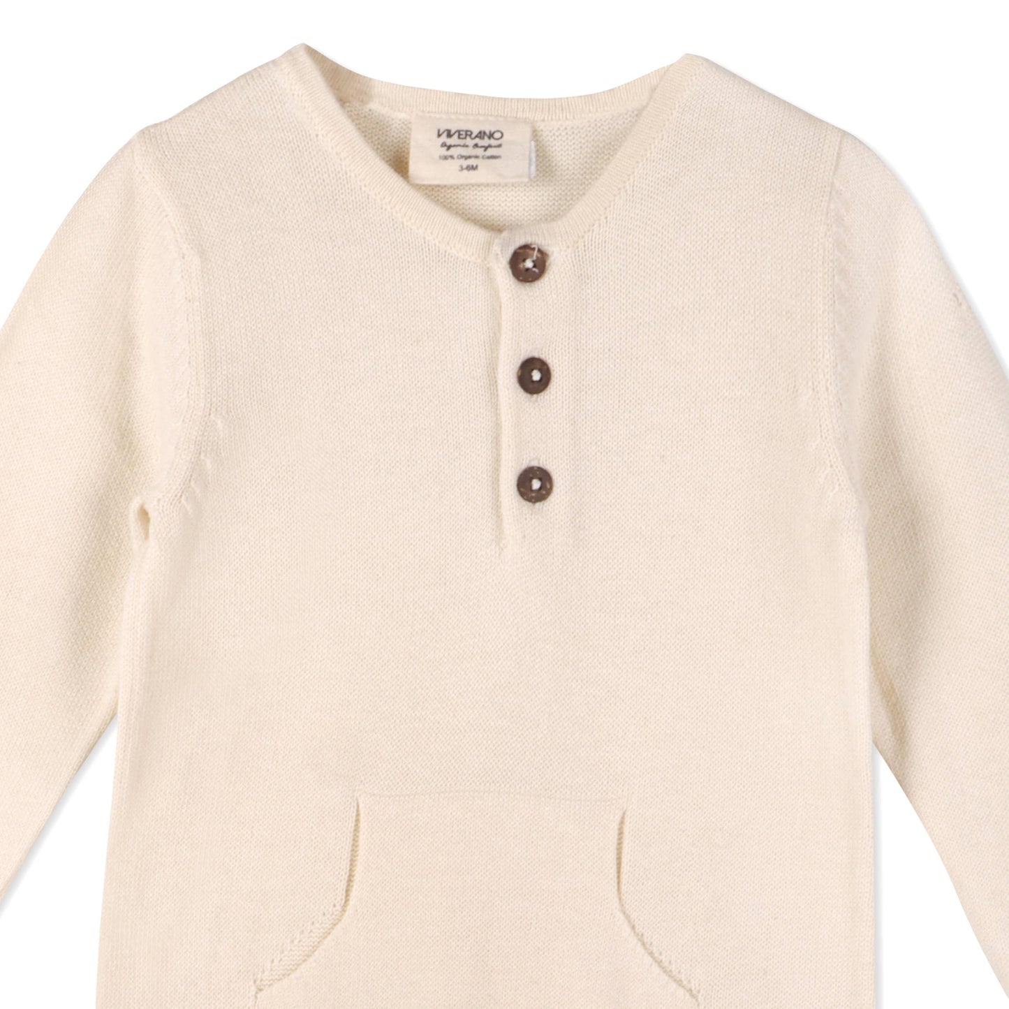 Viverano Organics - Milan Pastel Kangaroo Pocket Baby Jumpsuit (organic cotton)