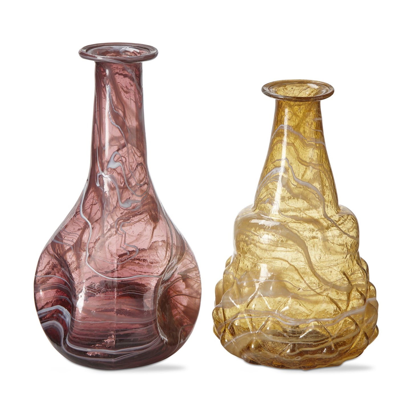 TWIRL BLOWN GLASS VASES LILAC