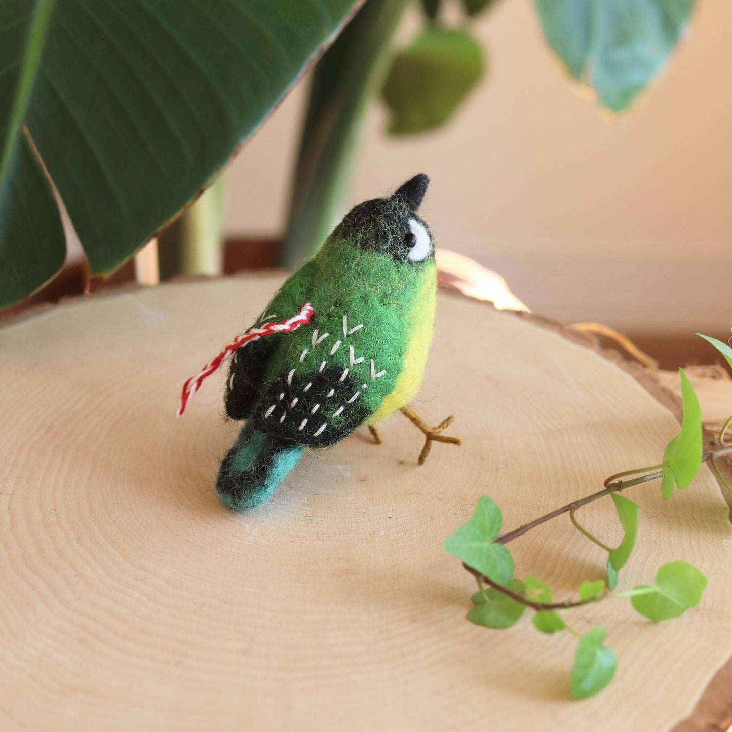 Deer Harbour Design - Felt Bird Ornament: Green (Canary)