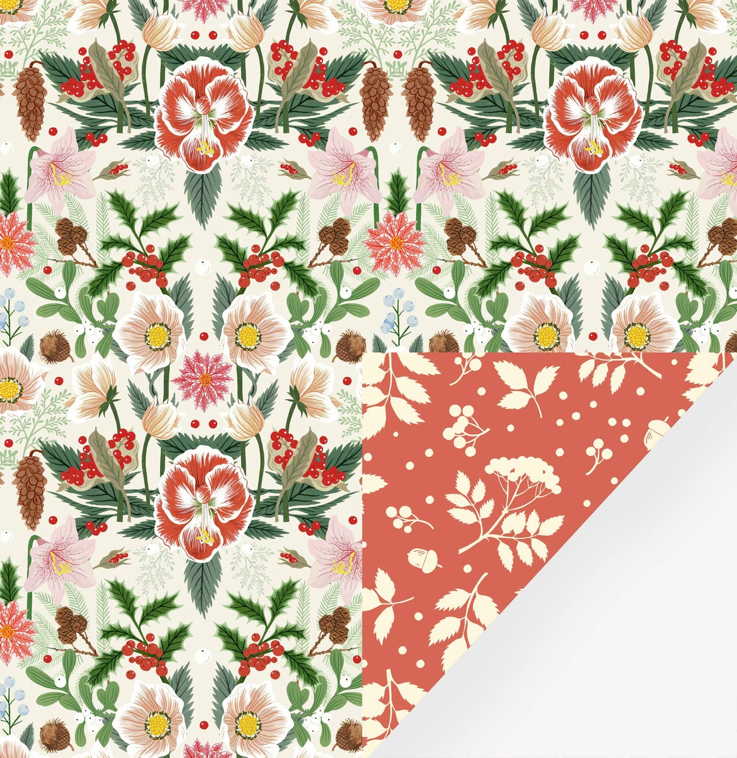 Botanica Paper Co. - CHRISTMAS ROSE | Double Sided Wrapping Paper Single Sheet