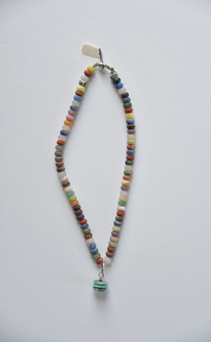 Multi Colored Bead & Turquoise Necklace