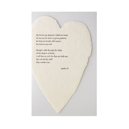 Oblation Papers & Press - Psalm 23 Letterpressed Heart Folded Card