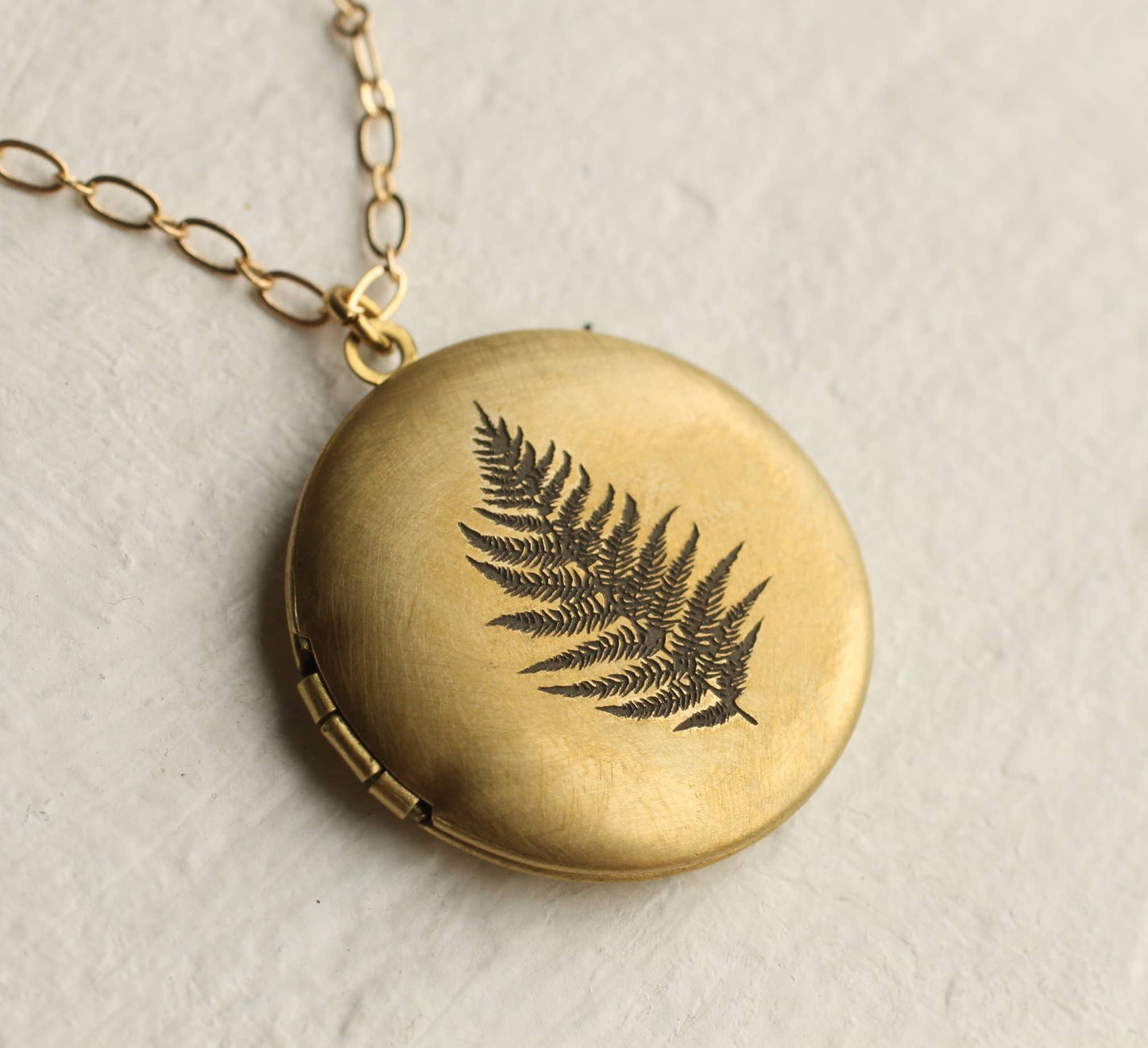 Silk Purse, Sow's Ear - Engraved Fern Locket: 18"