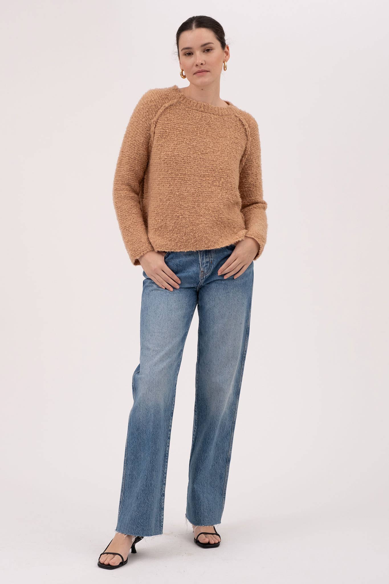 Blu Pepper - EXPOSED SEAM CHUNKY KNIT PULLOVER SWEATER