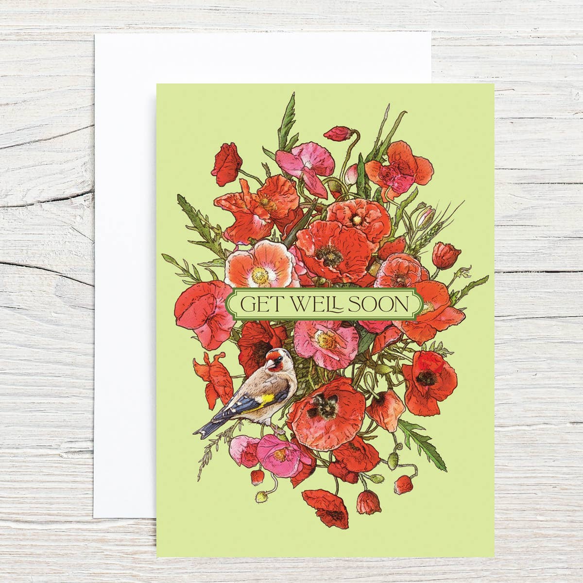 Brook Isle - Get Well with Poppies 5x7 Single Notecard