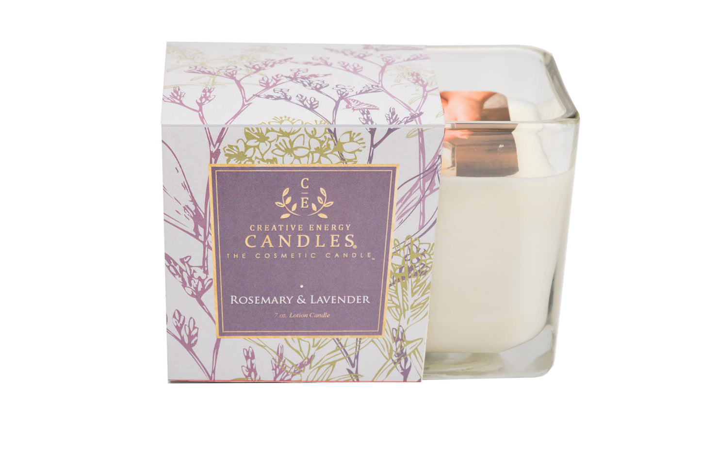 Creative Energy Candles - Rosemary & Lavender: 2-in-1 Soy Lotion Candle: Medium - 6 oz