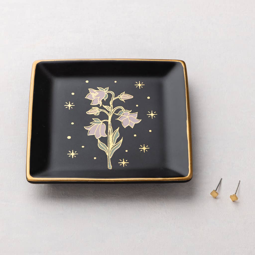 Scout Curated Wears - Jewelry Dish & Stud Earring Set - Flower/Black
