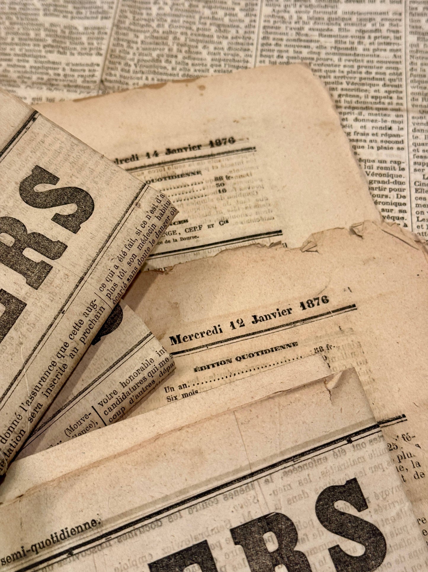 Monahan Papers - Antique French Newspapers - 1800s