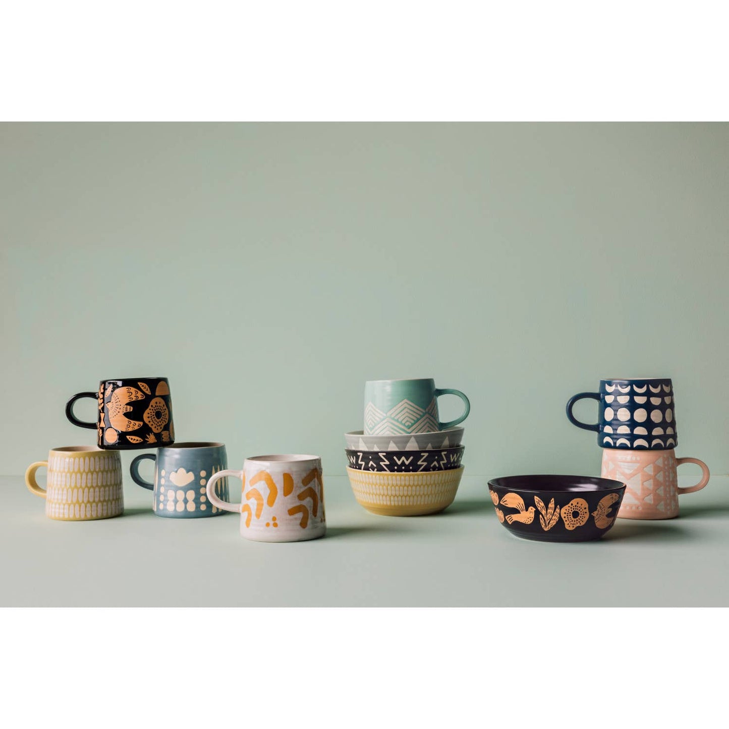 Danica Studio - Danica Studio Echo Imprint Stoneware Mugs 12 oz