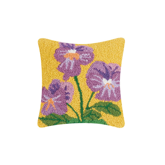 Peking Handicraft - Pansies Hook Pillow